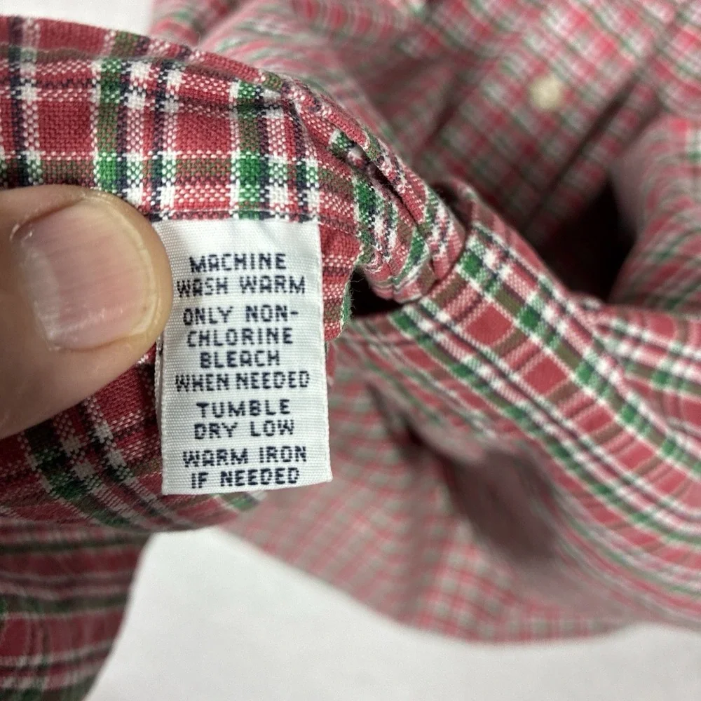 Polo Ralph Lauren Classic Fit Mens Large Green Red Plaid Button Down Long Sleeve